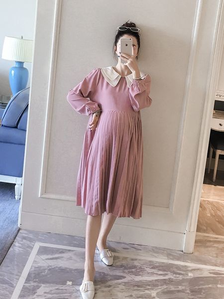 fall 2019 new clothes clothes maternity dress sweet baby collar loose korean mid length pleated maternity dress byu7s, Black;gray
fall 2019 new clothes clothes maternity dress sweet baby collar loose korean mid length pleated maternity dress byu7s, Black;gray