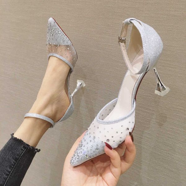 dress shoes high heels fairy netting 2022 shallow pointed sandals with diamond women's shoes, Black
dress shoes high heels fairy netting 2022 shallow pointed sandals with diamond women's shoes, Black