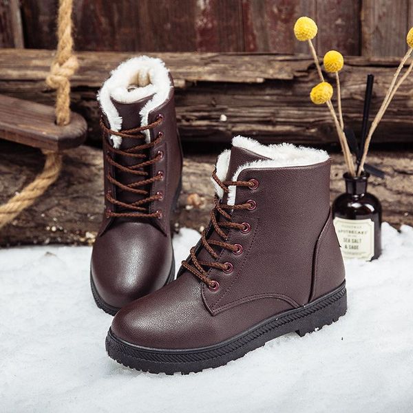 sarairis new snow boots waterproof flat with lace up solid shoes woman casual women's winter warm ankle boots big size 35-44, Black
sarairis new snow boots waterproof flat with lace up solid shoes woman casual women's winter warm ankle boots big size 35-44, Black