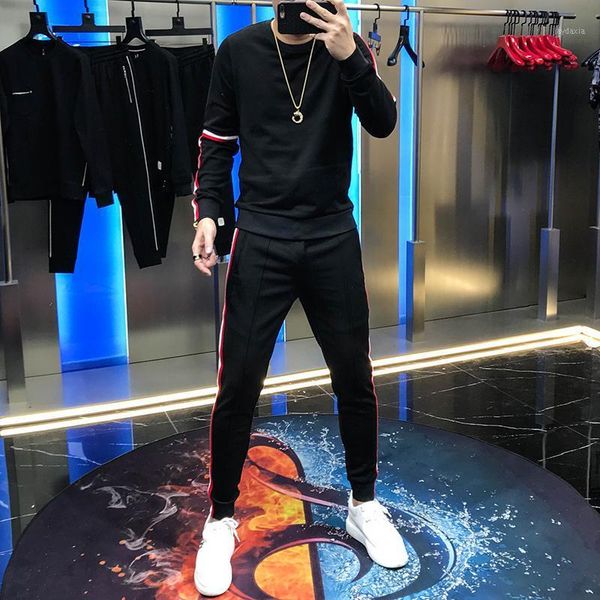 set men's 2020 autumn new korean version slim fashion stripe splicing solid color long sleeve pants handsome two piece fashion1, Gray
set men's 2020 autumn new korean version slim fashion stripe splicing solid color long sleeve pants handsome two piece fashion1, Gray