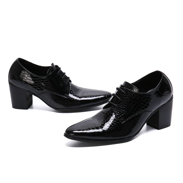 shiny snakeskin grain schoenen mannen black club party mens shoes lace up wedding prom shoes square high heels leather men
shiny snakeskin grain schoenen mannen black club party mens shoes lace up wedding prom shoes square high heels leather men