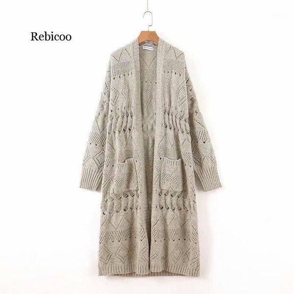 autumn women hollow out hole maxi long cardigan double pockets sweater long sleeve loose knitwear jumper 1, White
autumn women hollow out hole maxi long cardigan double pockets sweater long sleeve loose knitwear jumper 1, White