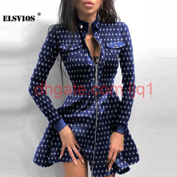 stand collar print zipper long sleeves mini dress casual autumn winter fashion pocket pu leather dress elegant slim dresses y1221, Black;gray
stand collar print zipper long sleeves mini dress casual autumn winter fashion pocket pu leather dress elegant slim dresses y1221, Black;gray
