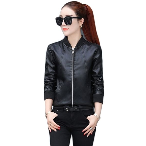 faux leather jacket women black plus size spring autumn new long sleeve zipper short slim v neck casual pu moto coat ld1272 201223
faux leather jacket women black plus size spring autumn new long sleeve zipper short slim v neck casual pu moto coat ld1272 201223