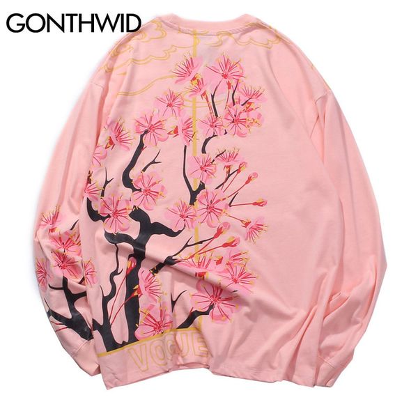 japanese cherry blossoms flowers print floral long sleeve tees shirts streetwear hip hop harajuku casual kg-543, White;black
japanese cherry blossoms flowers print floral long sleeve tees shirts streetwear hip hop harajuku casual kg-543, White;black