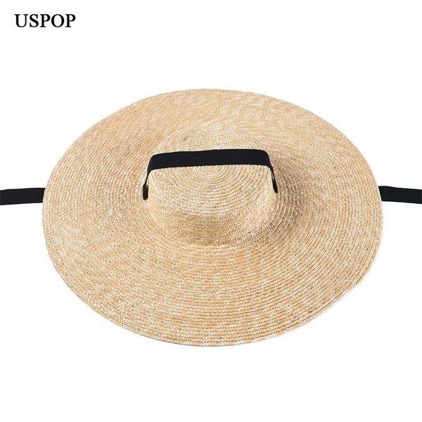 uspop summer hats women sun french style wide brim casual natural wheat straw lace-up beach hat shade c0123, Blue;gray
uspop summer hats women sun french style wide brim casual natural wheat straw lace-up beach hat shade c0123, Blue;gray