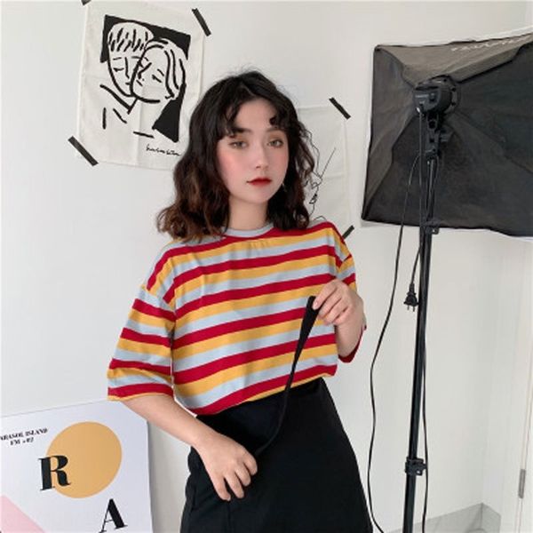wnjub striped fashion t-shirt women's sleeve 2020 new korean friend thin summer short jacket short jacket student's loose haaal, White
wnjub striped fashion t-shirt women's sleeve 2020 new korean friend thin summer short jacket short jacket student's loose haaal, White