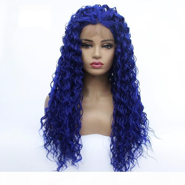 wholesale deep curly lace front wig blue hair heat resistant fibers synthetic lace front wig glueless half hand tied for all women, Black
wholesale deep curly lace front wig blue hair heat resistant fibers synthetic lace front wig glueless half hand tied for all women, Black