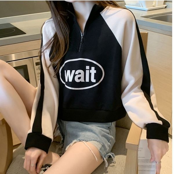 xxhtb autumn 2020 coat sweater zipper sweater letter short new women's lazy style zipper half-open collar ins fashionable coat 4krgg, Black
xxhtb autumn 2020 coat sweater zipper sweater letter short new women's lazy style zipper half-open collar ins fashionable coat 4krgg, Black