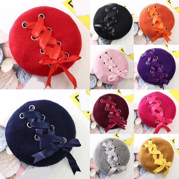 berets autumn winter lace-up bows woolen beret hat for women vintage warm solid color painter cap korean designs female flat caps hats, Blue;gray
berets autumn winter lace-up bows woolen beret hat for women vintage warm solid color painter cap korean designs female flat caps hats, Blue;gray