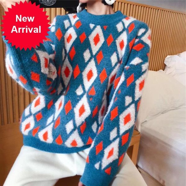 2021 new argyle streewear mujer sueteres sweet cashmere fall sweaters vintage fashion sweater g4vh, White;black
2021 new argyle streewear mujer sueteres sweet cashmere fall sweaters vintage fashion sweater g4vh, White;black