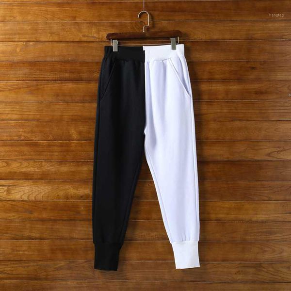 summer new trend men's personality black and white stitching nine points pants men's casual simple harem pants1
summer new trend men's personality black and white stitching nine points pants men's casual simple harem pants1