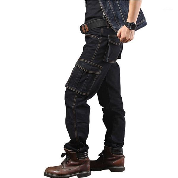 men's cargo jean fashion pants with multi-pockets loose style motorcycle denim trousers for male washed size 29-441, Blue
men's cargo jean fashion pants with multi-pockets loose style motorcycle denim trousers for male washed size 29-441, Blue