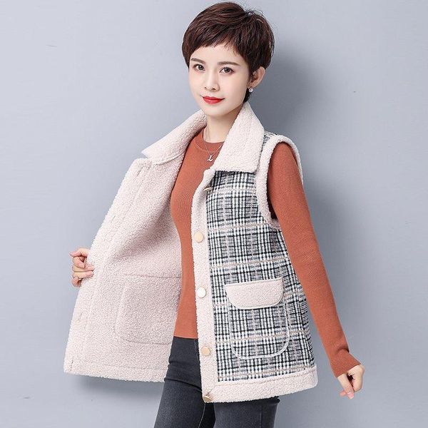 women's vests women winter grain fleece jacket 2021 vest plaid sleeveless female waistcoat, Black;white
women's vests women winter grain fleece jacket 2021 vest plaid sleeveless female waistcoat, Black;white