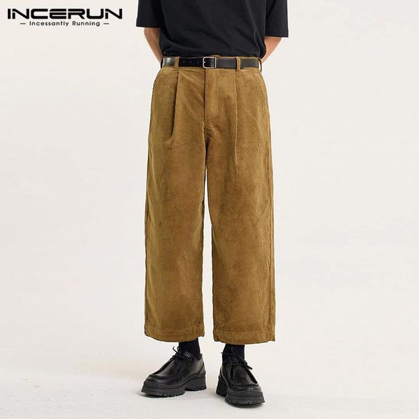 men's pants incerun men corduroy solid color button joggers casual straight 2021 streetwear leisure vintage pantalon plus size, Black
men's pants incerun men corduroy solid color button joggers casual straight 2021 streetwear leisure vintage pantalon plus size, Black