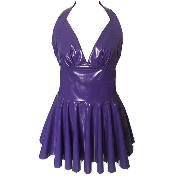 12 colors women backless v-neck mini dress pvc faux leather halter a-line pleated dress wet look night club party vestido, Black;gray
12 colors women backless v-neck mini dress pvc faux leather halter a-line pleated dress wet look night club party vestido, Black;gray