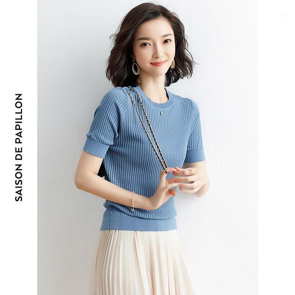 summer thin ice silk short-sleeved t-shirt female o-neck slim stripes fashion loose bottoming knitted t-shirt summer d190701, White
summer thin ice silk short-sleeved t-shirt female o-neck slim stripes fashion loose bottoming knitted t-shirt summer d190701, White