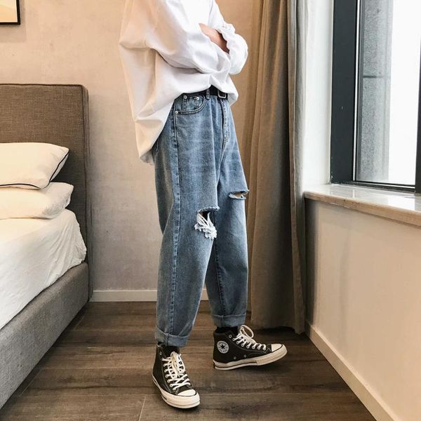 2020 men's baggy homme hole jeans blue color casual haren pants loose fashion trend high-quality trousers plus size -2xl
2020 men's baggy homme hole jeans blue color casual haren pants loose fashion trend high-quality trousers plus size -2xl