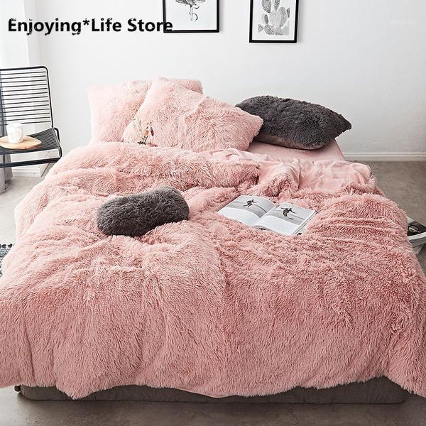 pink blue white gray red purple green winter thick fleece bedding set mink velvet duvet cover bed linen fitted sheet pillowcases1
pink blue white gray red purple green winter thick fleece bedding set mink velvet duvet cover bed linen fitted sheet pillowcases1