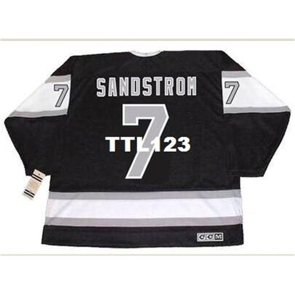 121 #7 tomas sandstrom los angeles kings 1989 ccm vintage away hockey jersey or custom any name or number retro jersey, Black
121 #7 tomas sandstrom los angeles kings 1989 ccm vintage away hockey jersey or custom any name or number retro jersey, Black