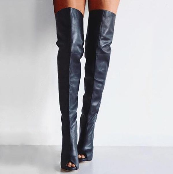 roni bouker black women high heels autumn winter peep toe over the knee shoes tight high boots plus size1
roni bouker black women high heels autumn winter peep toe over the knee shoes tight high boots plus size1