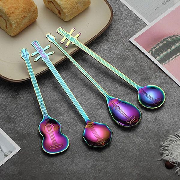 spoons 4pcs stainless steel cartoon guitar spoon stir titanium-plated bar milk coffee dessert candy teaspoon accessories scoop sets1
spoons 4pcs stainless steel cartoon guitar spoon stir titanium-plated bar milk coffee dessert candy teaspoon accessories scoop sets1