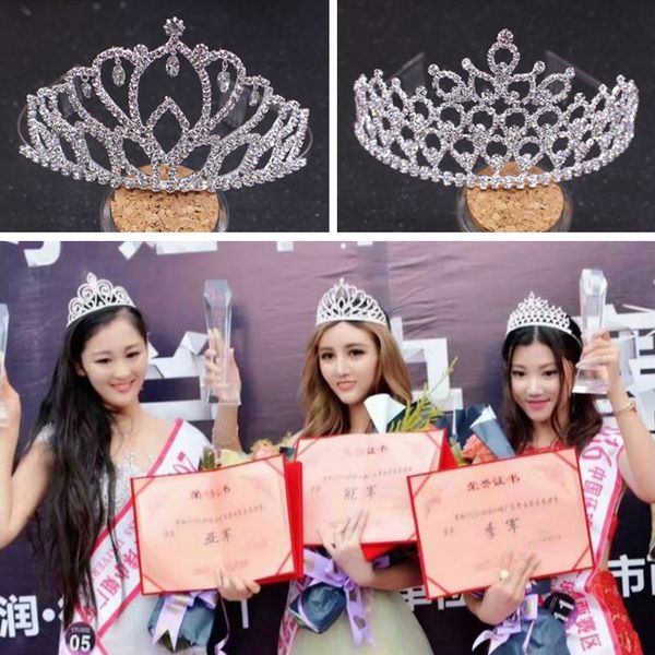 bridal and studio bar stage performance big headdress award beauty pageant crown, Silver 
bridal and studio bar stage performance big headdress award beauty pageant crown, Silver
