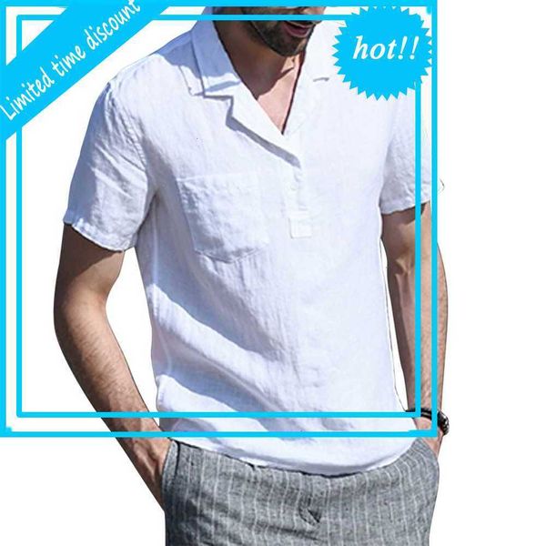 men fashion casual summer shirt solid cato linen slim fit holiday short mouwen button blouse men's clothing, White;black
men fashion casual summer shirt solid cato linen slim fit holiday short mouwen button blouse men's clothing, White;black