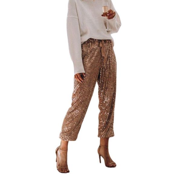 women's pants & capris gold sequin shiny wide beam leg women casual christmas party harem high waist lace up trousers streetwear pant, Black;white
women's pants & capris gold sequin shiny wide beam leg women casual christmas party harem high waist lace up trousers streetwear pant, Black;white