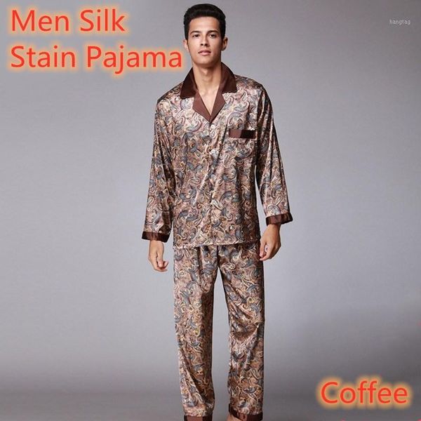 2020 men's silk pajamas spring pajamas men hombre ppijama autumn long sleeve trousers coffee nightwear sleepwear for men1, Black;brown
2020 men's silk pajamas spring pajamas men hombre ppijama autumn long sleeve trousers coffee nightwear sleepwear for men1, Black;brown