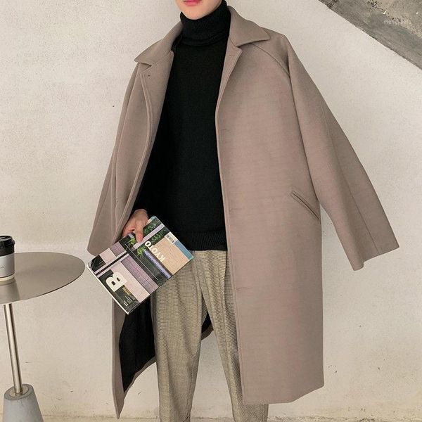 autumn winter long woolen coat men's fashion casual oversize woolen coat men streetwear korean loose mens overcoat1, Black
autumn winter long woolen coat men's fashion casual oversize woolen coat men streetwear korean loose mens overcoat1, Black