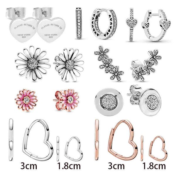 s925 silver color earrings flower daisy heart trend for women jewelry ear studs fit original pandora me charm, Golden;silver
s925 silver color earrings flower daisy heart trend for women jewelry ear studs fit original pandora me charm, Golden;silver