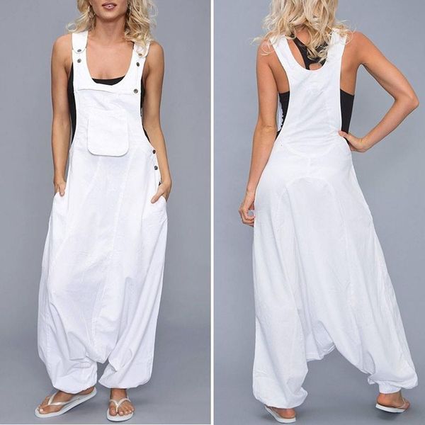 women loose backless jumpsuit casual u neck sleeveless side pockets long playsuit plus size 5xl rompers salopette femme #js5, Black;white
women loose backless jumpsuit casual u neck sleeveless side pockets long playsuit plus size 5xl rompers salopette femme #js5, Black;white