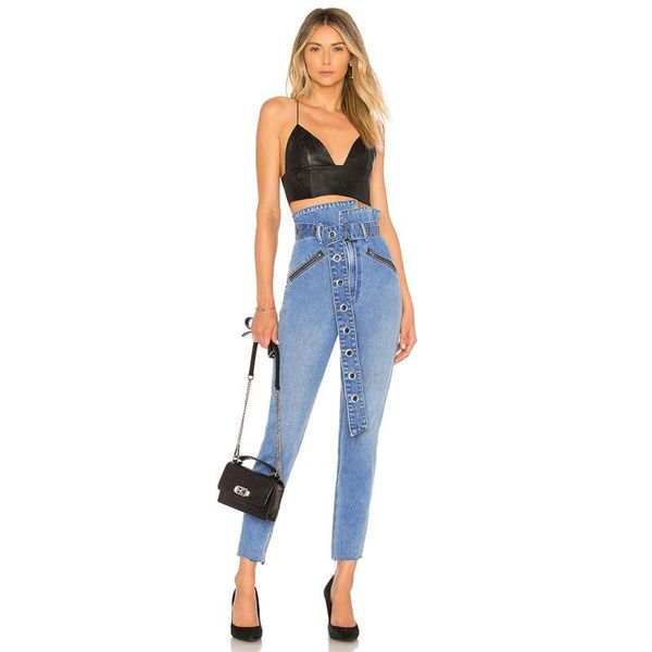 women's jeans summer female 2021 street high waist decorative pocket pencil pants belt small feet 83198, Blue
women's jeans summer female 2021 street high waist decorative pocket pencil pants belt small feet 83198, Blue