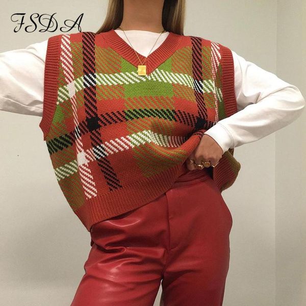 fsda plaid sleeveless 2020 vest women v neck black autumn winter knitted sweater loose oversized pullover casual jumper fashion bbypbs, White;black
fsda plaid sleeveless 2020 vest women v neck black autumn winter knitted sweater loose oversized pullover casual jumper fashion bbypbs, White;black