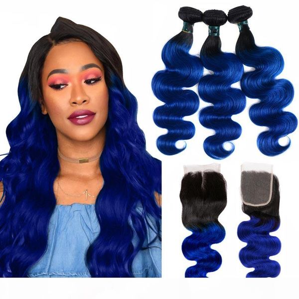 natural looking peruvian virgin body wave 1b blue ombre color human hair bundles with closure for sale, Black;brown
natural looking peruvian virgin body wave 1b blue ombre color human hair bundles with closure for sale, Black;brown