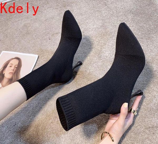boots simple fashion stretch socks women's high heels shoes knit skinny women pointed autumn and winter bare, Black
boots simple fashion stretch socks women's high heels shoes knit skinny women pointed autumn and winter bare, Black