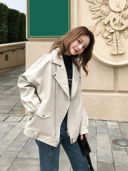 leather jacket women's spring and autumn 2021 new short style women's korean loose motorcycle casual pu leather jacket1, Tan;black
leather jacket women's spring and autumn 2021 new short style women's korean loose motorcycle casual pu leather jacket1, Tan;black