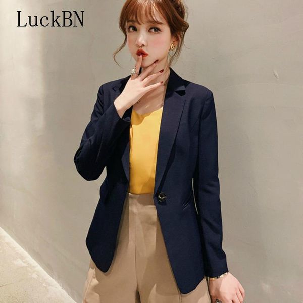 luckbn blazer jacket women two pockets solid color coat single button loose outerwear new fashion slim female office suit, White;black
luckbn blazer jacket women two pockets solid color coat single button loose outerwear new fashion slim female office suit, White;black