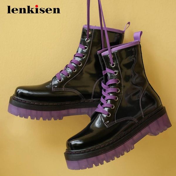boots lenkisen sports real leather mixed colors thick bottom med heel round toe lace up energy lady daily wear ankle l0f1, Black
boots lenkisen sports real leather mixed colors thick bottom med heel round toe lace up energy lady daily wear ankle l0f1, Black