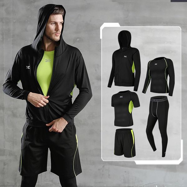 5 pcs/set men's tracksuit gym fitness compression sports suit clothes running jogging sport wear exercise workout tights, White;black
5 pcs/set men's tracksuit gym fitness compression sports suit clothes running jogging sport wear exercise workout tights, White;black