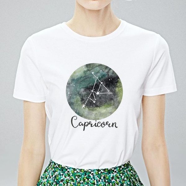 summer t-shirt harajuku constellation t-shirt plus size youthful cute cartoon elegant capricsen t-shirt, White
summer t-shirt harajuku constellation t-shirt plus size youthful cute cartoon elegant capricsen t-shirt, White