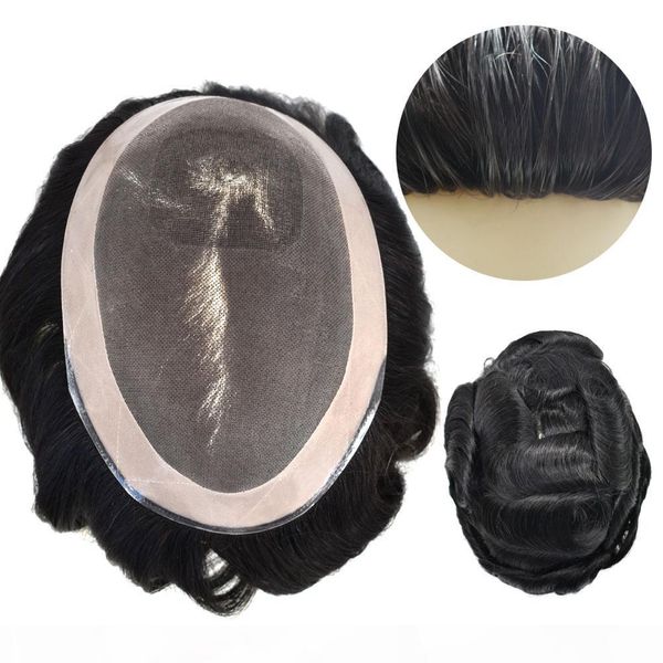 fine mono remy hair mens toupee poly skin around 140% medium heavy density hair replacement for men, Black
fine mono remy hair mens toupee poly skin around 140% medium heavy density hair replacement for men, Black