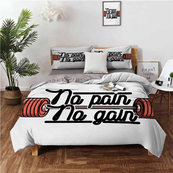 pain no gain vintage emblem design barbells weightlifting bodybuildingbedding 3-piece set
pain no gain vintage emblem design barbells weightlifting bodybuildingbedding 3-piece set