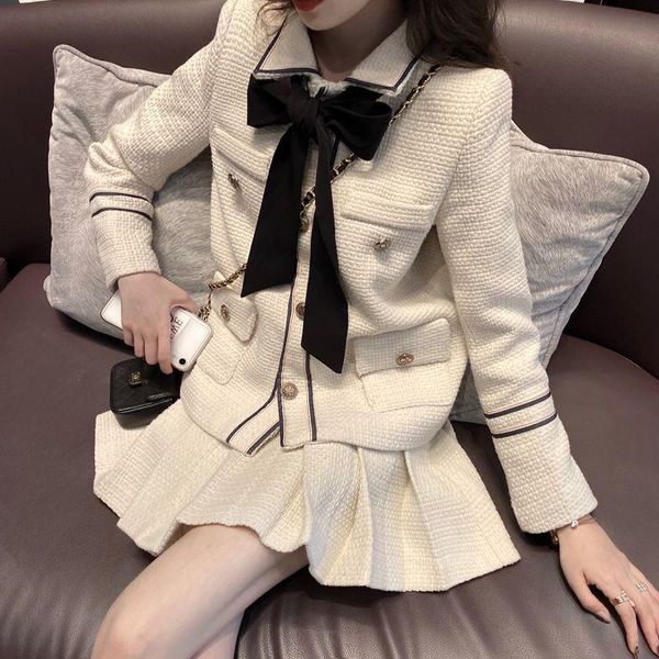 two piece dress spot the original king fried suit english small air fragrance jacket female/pleated skirts two-piece outfit, White
two piece dress spot the original king fried suit english small air fragrance jacket female/pleated skirts two-piece outfit, White