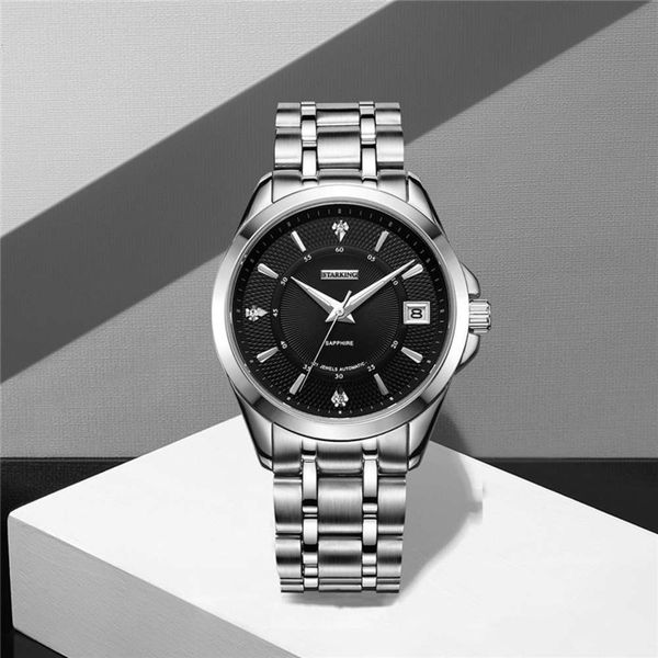 star automatic mechanical calendar steel band busins women's