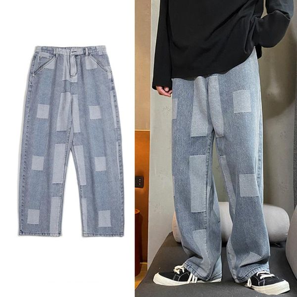 men's loose fit jeans men's denim pants men patchwork brand new style trousers streetwear harajuku, Blue
men's loose fit jeans men's denim pants men patchwork brand new style trousers streetwear harajuku, Blue