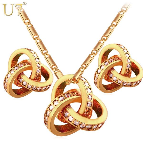 u7 luxury cubic zirconia jewelry set for women gold/silver color crystal earrings necklace set wholesale s763
u7 luxury cubic zirconia jewelry set for women gold/silver color crystal earrings necklace set wholesale s763
