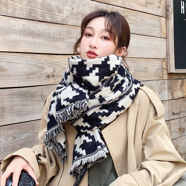 classic thousand bird scarf women's autumn winter spring cashmere shawl dual purpose thickened heating and warm neck, Blue;gray
classic thousand bird scarf women's autumn winter spring cashmere shawl dual purpose thickened heating and warm neck, Blue;gray