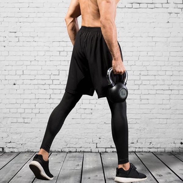 running pants men's leggings fake two pieces compression training shorts and sportswear gym fitness tight sports trousers1, Black;blue
running pants men's leggings fake two pieces compression training shorts and sportswear gym fitness tight sports trousers1, Black;blue